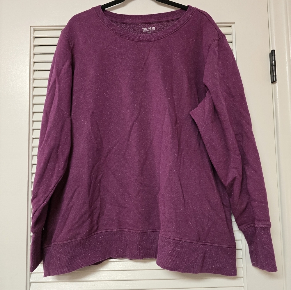 Tek Gear - (Plus-Size) Purple Ultrasoft Fleece Long-Sleeve Sweater